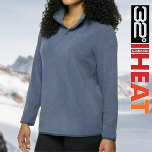32 Degrees Heat | Button Snap Fleece Pullover | Blue | M | NWOT